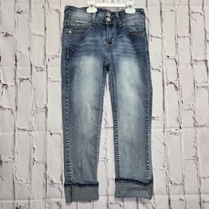 Wallflower The Luscious Curvy Fit Medium Wash Womens Sz 3 Cuffed Cropped Jeans